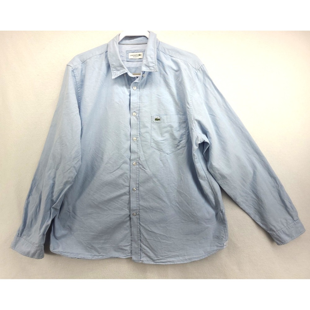 Lacoste Regular Fit 2XL Classic Long Sleeve Oxford Light Blue